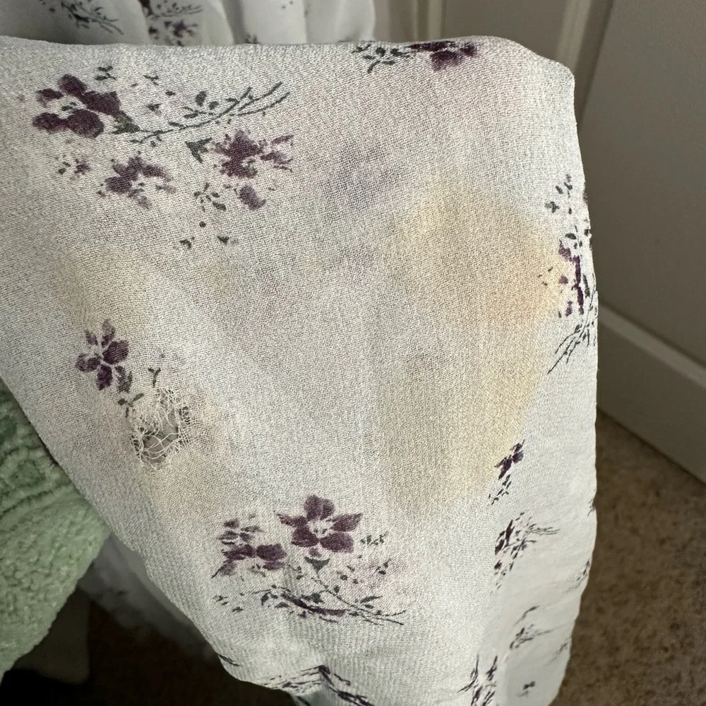 LOVESHACKFANCY lavender purple floral peasant dress size 2 - Picture 8 of 9